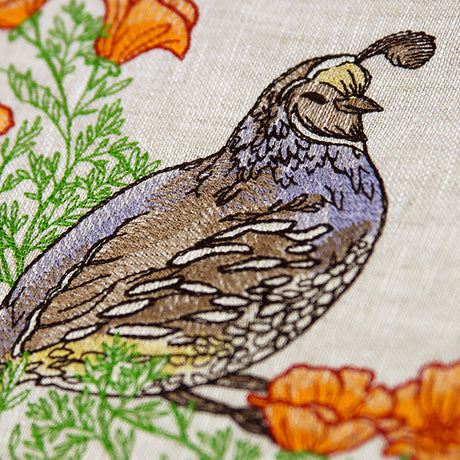 Happy Quail and Poppies