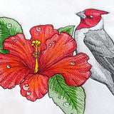 Blooming
Hibiscus and Red-crested Cardinal