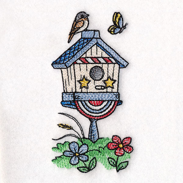 Americana Birdhouse Block Party Border 2