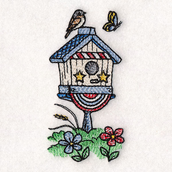 Americana Birdhouse Block Party Border 2
