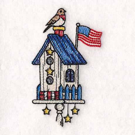 Americana Birdhouse Block Party Border 3