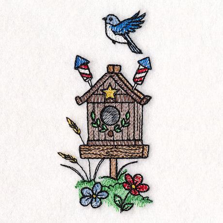 Americana Birdhouse Block Party Border 4