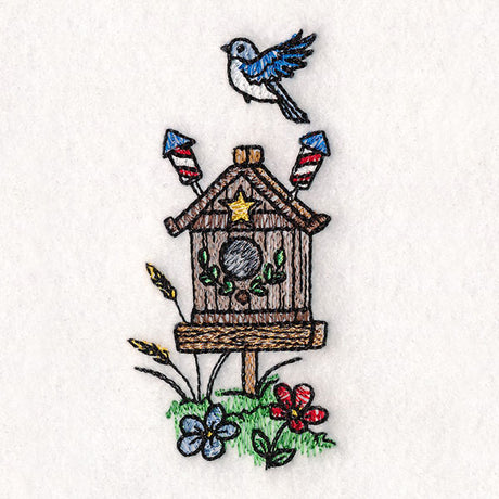 Americana Birdhouse Block Party Border 4