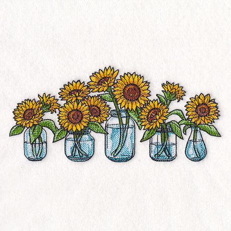 Sunflower Jar Bouquet Border