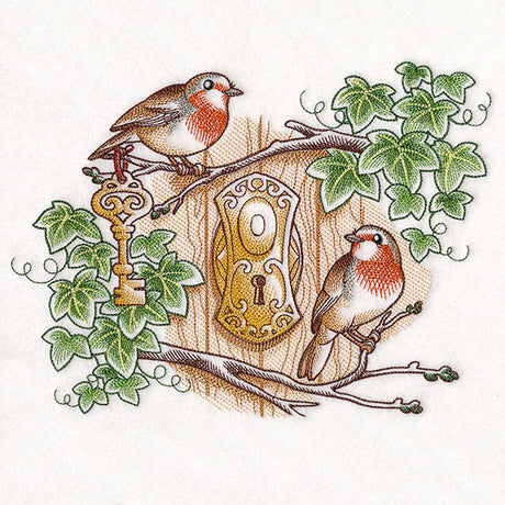 Secret Garden with English Robins