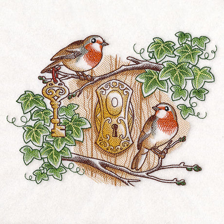 Secret Garden with English Robins