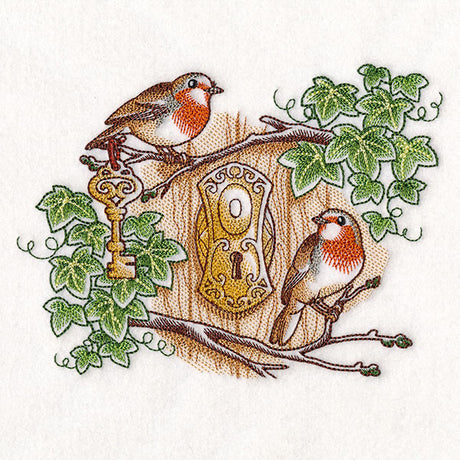 Secret Garden with English Robins