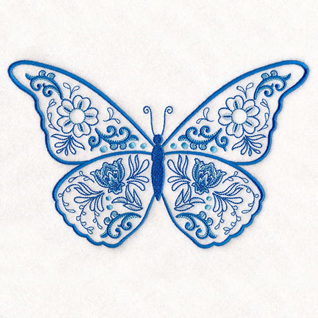 Delft Blue Doodle Butterfly