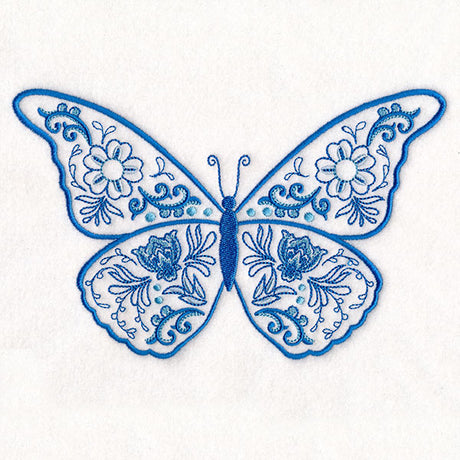 Delft Blue Doodle Butterfly