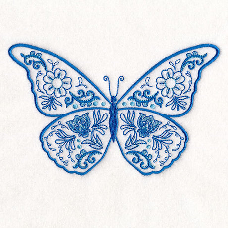 Delft Blue Doodle Butterfly