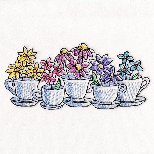 Wildflower Tea Cup Border