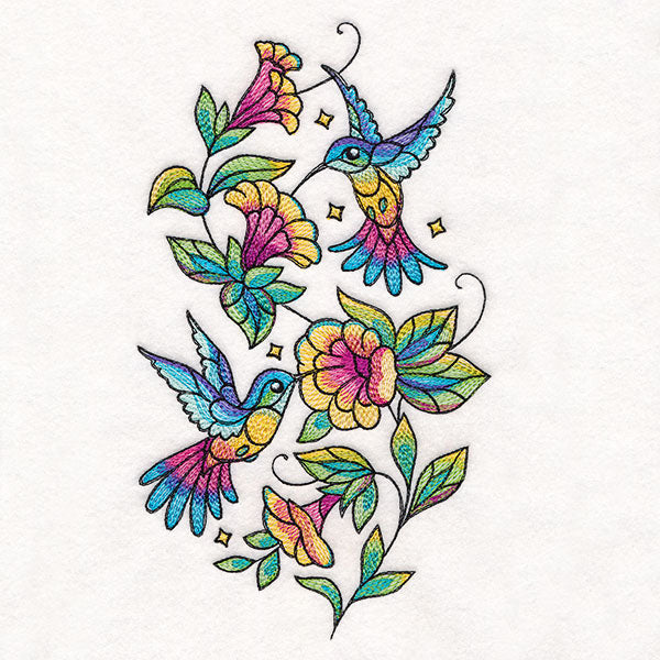 Color Theory Hummingbirds and Blooms