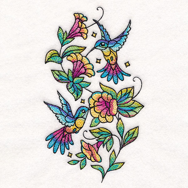 Color Theory Hummingbirds and Blooms