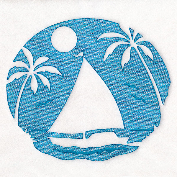 Tropical Sailboat (Embossed)