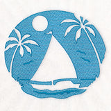 Tropical Sailboat (Embossed)