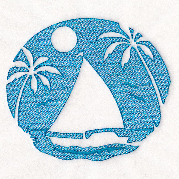 Tropical Sailboat (Embossed)