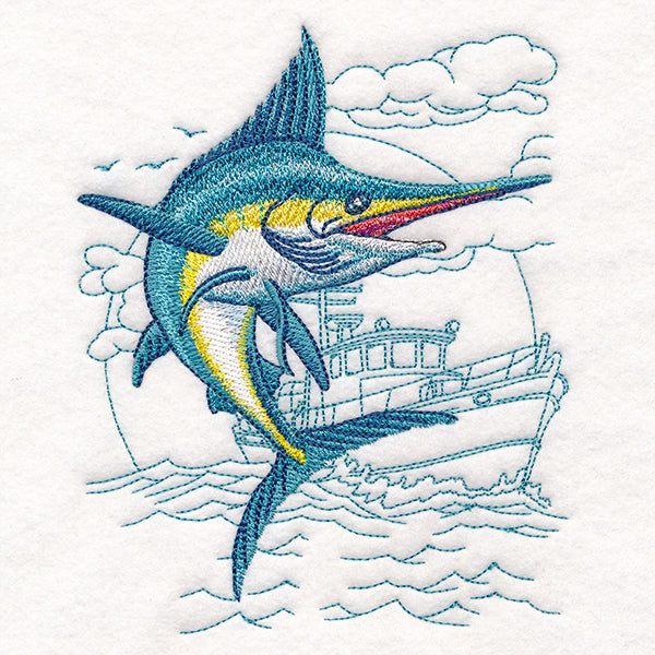 Marlin with Fishing Boat Echo