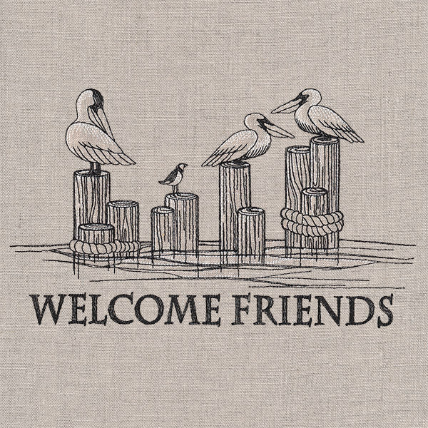 Welcome Friends Pelican Sign