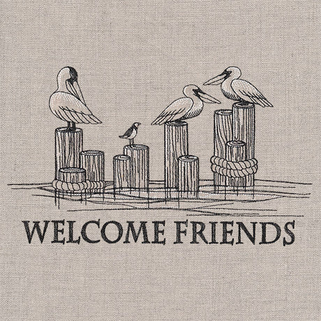 Welcome Friends Pelican Sign