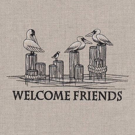 Welcome Friends Pelican Sign