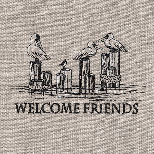 Welcome Friends Pelican Sign