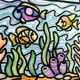 Nautical Stained Glass Square - Fish