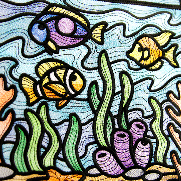 Nautical Stained Glass Square - Fish