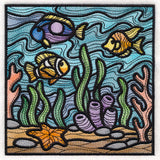 Nautical Stained Glass Square - Fish