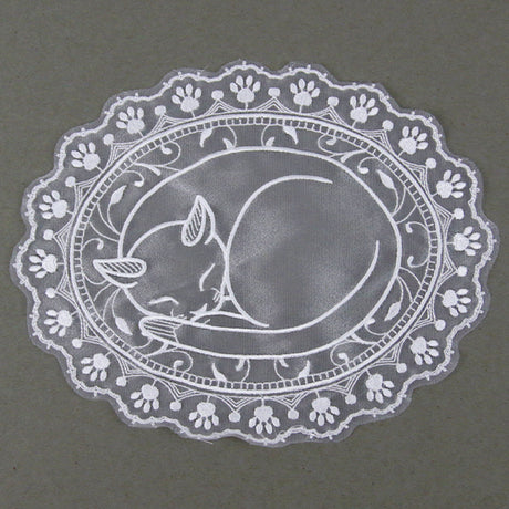 Sleepy Kitty Doily (Organza)
