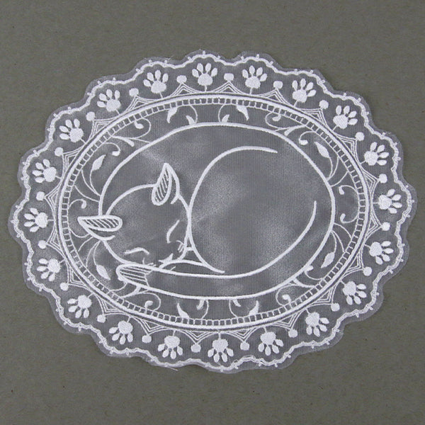 Sleepy Kitty Doily (Organza)