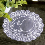 Sleepy Kitty Doily (Organza)