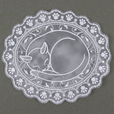 Sleepy Kitty Doily (Organza)