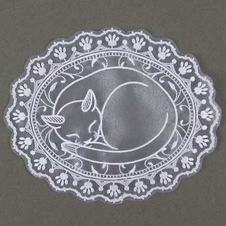 Sleepy Kitty Doily (Organza)