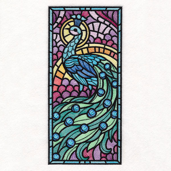 Peacock Stained Glass Panel