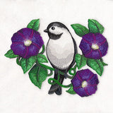 Lively Chickadee in Morning Glories