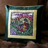 Autumn Sunrise Pheasant Stained Glass Square