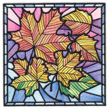 Ombre Autumn Leaves Stained Glass Square