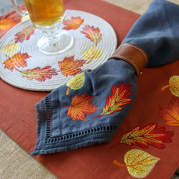 Cascading Leaves in Autumn Corner