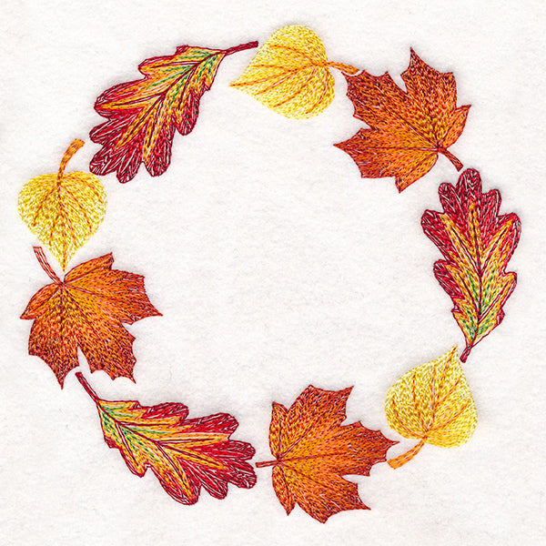 Cascading Leaves in Autumn Wreath