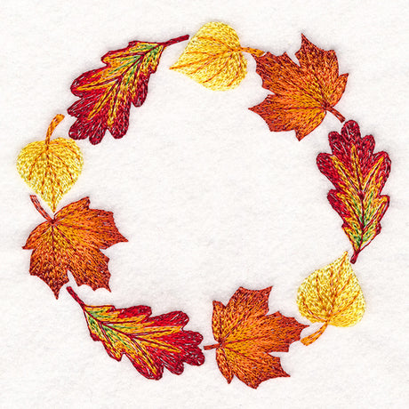 Cascading Leaves in Autumn Wreath