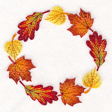Cascading Leaves in Autumn Wreath
