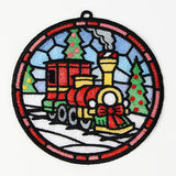 Stained Glass Christmas Train Ornament