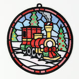 Stained Glass Christmas Train Ornament