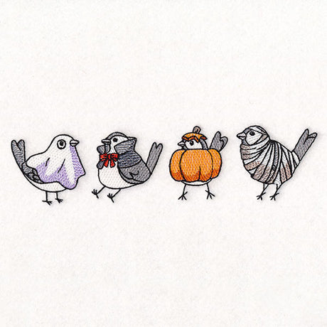 Halloween Chickadee Border