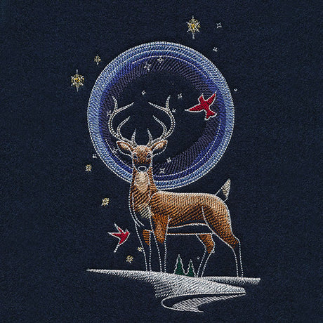 Midnight Christmas Garden - Deer & Moon