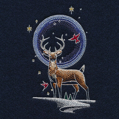 Midnight Christmas Garden - Deer & Moon