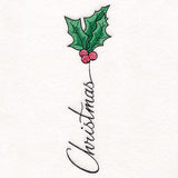 Scripted Christmas Holly & Berries