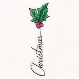 Scripted Christmas Holly & Berries