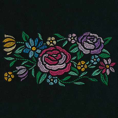 Romantic Blooms Border - Satin Stitch