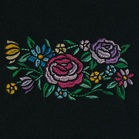 Romantic Blooms Border - Satin Stitch